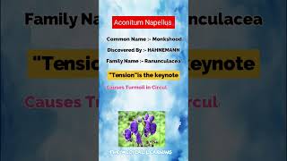 Aconitum Napellus key features  Materia Medica bhms aconite homoeopathy [upl. by Main]