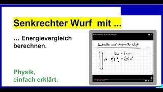 Senkrechter Wurf mit Energievergleich berechnen Physik [upl. by Fabozzi]