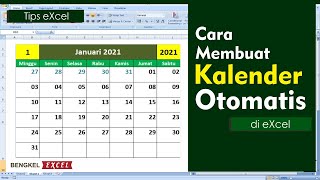 Cara Membuat Kalender Otomatis  Tutorial Excel  Bengkel Excel [upl. by Dnilasor152]