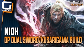 Nioh Guide  OP Dual SwordKusarigamaThrown Weapons Ninja Build No Magic [upl. by Soigroeg507]