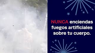 Seguridad al usar fuegos artificiales [upl. by Gninnahc]