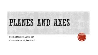 Planes and Axes  Biomechanics [upl. by Yliab]