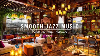 Smooth Jazz Instrumental Music amp Cozy Bookstore Cafe Ambience ☕ Relaxing Jazz Music for Study Work [upl. by Akkina]