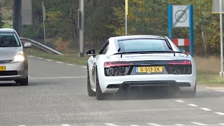 Audi R8 V10 with Capristo Exhaust  Start Up LOUD Revs and Accelerations [upl. by Nomae]