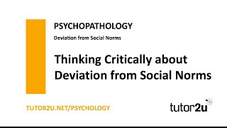 Psychopathology  Thinking Critically about Deviation from Social Norms  AQA A Level Psychology [upl. by Crane]