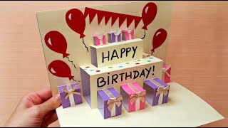 Pop Up Birthday Card  How to Make a Pop Up Card [upl. by Nuahs]