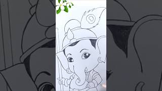 Cute ganesha pencil art  gods drawing ytshort ganesha drawing art [upl. by Hsinam]