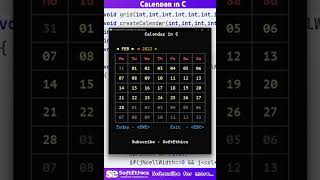 Calendar in C Calendar C Program shorts softethics patternshorts oldschoolc [upl. by Viafore]