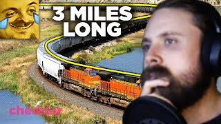 Forsen Reacts to Why Freight Trains Keep Getting Longer  Cheddar Explains [upl. by Kuebbing]