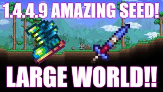 Terraria 1449 Amazing Seed In A Large World Terraspark Boots Enchanted Sword [upl. by Morey]