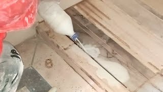 An incredibly correct way to inject a ceramic tile blank from below [upl. by Kamaria931]