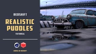 Create puddles with Redshift Renderer CINEMA 4D TUTORIAL [upl. by Atteoj]