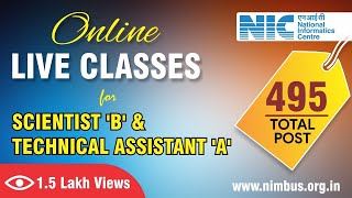 Online Live Classes for NIC Scientist B and Technical Assistant A on NIMBUS [upl. by Emawk]