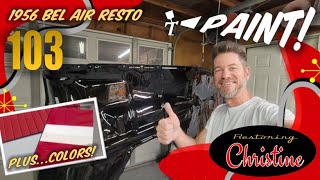 E103 Spraying Dupont Imron High Gloss Plus Polyurethane 1956 Chevy Bel Air Resto [upl. by Alakim636]