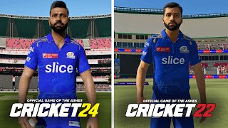 CRICKET 24 Vs CRICKET 22 COMPARISON  Gameplay Graphics amp Career Mode [upl. by Burgwell]