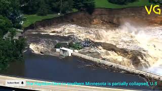 The Rapidan Dam in southern Minnesota is partially collapsed US dam failure dam disaster [upl. by Hait]