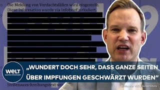 CORONAPROTOKOLLE Schwärzungen quotFrage mich warum Öffentlichkeit das nicht sehen sollquot – Streeck [upl. by Nyrat]