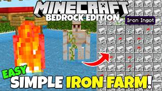 Minecraft Bedrock EASY IRON FARM Tutorial MCPE Xbox PS5 PC [upl. by Salazar]