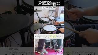 24K Magic Part1 drums music shorts [upl. by Chiquia516]