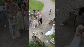 Kid catches bouquet at wedding 😂 [upl. by Wilkey]