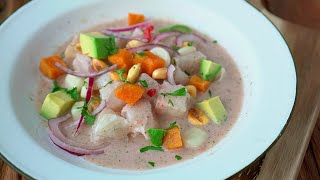 CEVICHE DE CORVINA  Con leche de tigre y aguacate [upl. by Ahsiryt823]