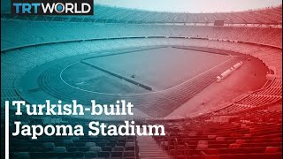 Turkishbuilt Japoma Stadium lights up for Africa Cup of Nations [upl. by Ara]