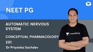 Conceptual Pharmacology  Automatic Nervous System E01  Dr Priyanka Sachdev  Unacademy NEET PG [upl. by Anelim923]