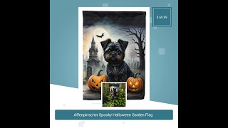 Affenpinscher Spooky Halloween Garden Flag [upl. by Luapnaej852]