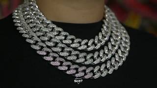 White Gold 19MM Cuban Link Iced Out CZ Chain  Hip Hop Bling Necklace MBC869R [upl. by Thier]