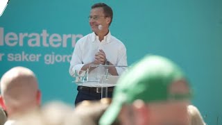 Ulf Kristersson M höll tal i Almedalen – vill ha fler poliskameror 2024 06 26 [upl. by Ynohtnael178]