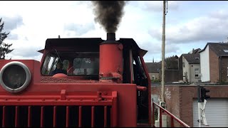 Redelijke condities Trein krast piept en zingt goed in de bochten en vette diesel rook pluim 👍👍👍👍🚂 [upl. by Ayenet]