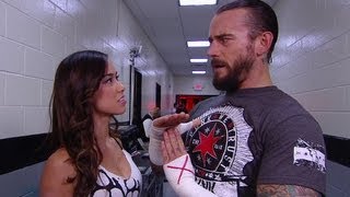 AJ confronts CM Punk Raw May 21 2012 [upl. by Vaish658]