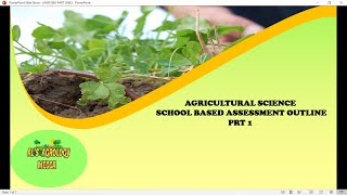 AGRICULTURAL SCIENCE SBA PRT ONE [upl. by Blondie10]