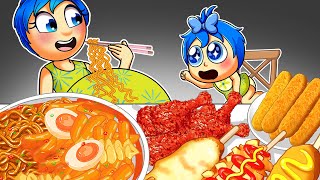 Inside Out 2  Joy Pregnant vs Joy Baby Convenience Store Tteokbokki  Mukbang Animation [upl. by Enelav75]