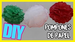 Cómo hacer POMPONES DE PAPEL CHINA  DIY  Nadia Elias [upl. by Weisberg]