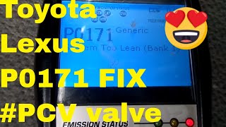 RepairFix Toyota Lexus P0171 fix with PCV valve replacement [upl. by Arammahs]