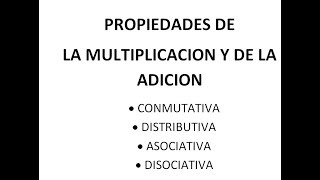 Propiedades de la multiplicación y de la suma Mica [upl. by Maller]