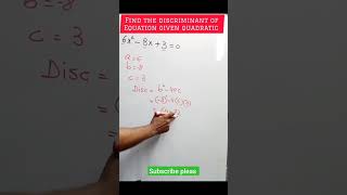 how to find discriminant of the quadratic equation class 10  chapter2 [upl. by Magnus]