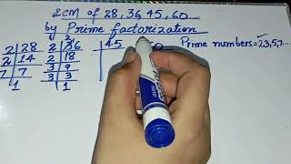 Lcm of 28 36 45 60 by prime factorization  28 36 45 60 ka lcm  in UrduHindi [upl. by Hesoj]