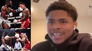 Shakur Stevenson Reacts to Jaron Ennis showboating in SLOW MOTION while KO Roiman Villa [upl. by Hofmann]