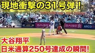 現地衝撃の大谷翔平31号ホームラン！日米通算250号弾！現地映像 [upl. by Ezaria]