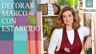 Decorar marco con estarcido Tutorial  Reciclarte [upl. by Lahcsap]