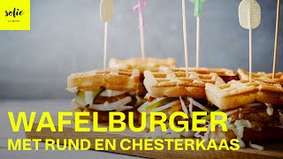 Wafelburger met rund en chesterkaas  Sofie Dumont [upl. by Ennayhs35]