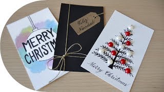 3 TARJETAS de NAVIDAD fáciles y bonitas HECHAS A MANO  MelganniaTV [upl. by Laney]