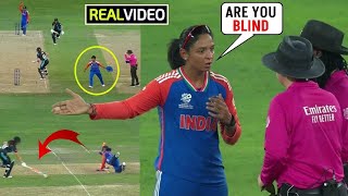 Harmanpreet Kaur lashes out at the Umpires after Amelia Kerrs run out decision in Ind vs NZ T20 WC [upl. by Aik]