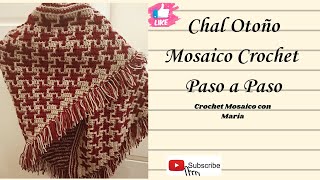 Chal Otoño Mosaico Crochet paso a paso CrochetMosaicoconMaria64 [upl. by Daub276]