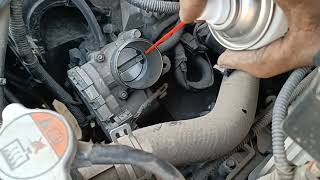 Hyundai xcent CNG RPM fluctuation problemengine RPM up downthrottle body cleaning carelectric thr [upl. by Haisej]