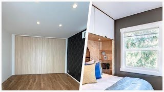 75 Plywood Floor Bedroom With Gray Walls Design Ideas Youll Love 🌈 [upl. by Daphie]