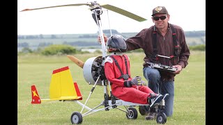 Worlds largest ic powered pusher RC autogyro flying [upl. by Braunstein]