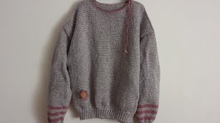 Pulover tricotat Silvercu doar 250 g ațămărimea L Knitted sweater Gestrickter [upl. by Inavihs]